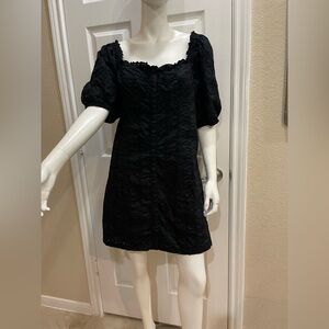 chinese dress ladies Soft Whisper Lace Puff Sleeve Mini Dress  VICI